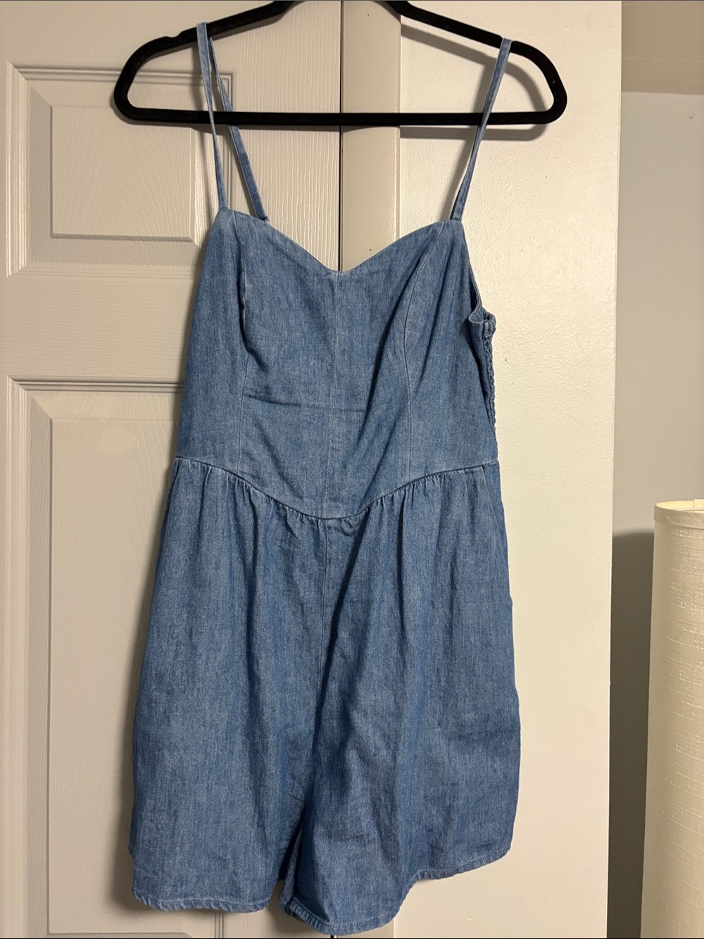 Old Navy Light Blue Denim Romper Shorts
